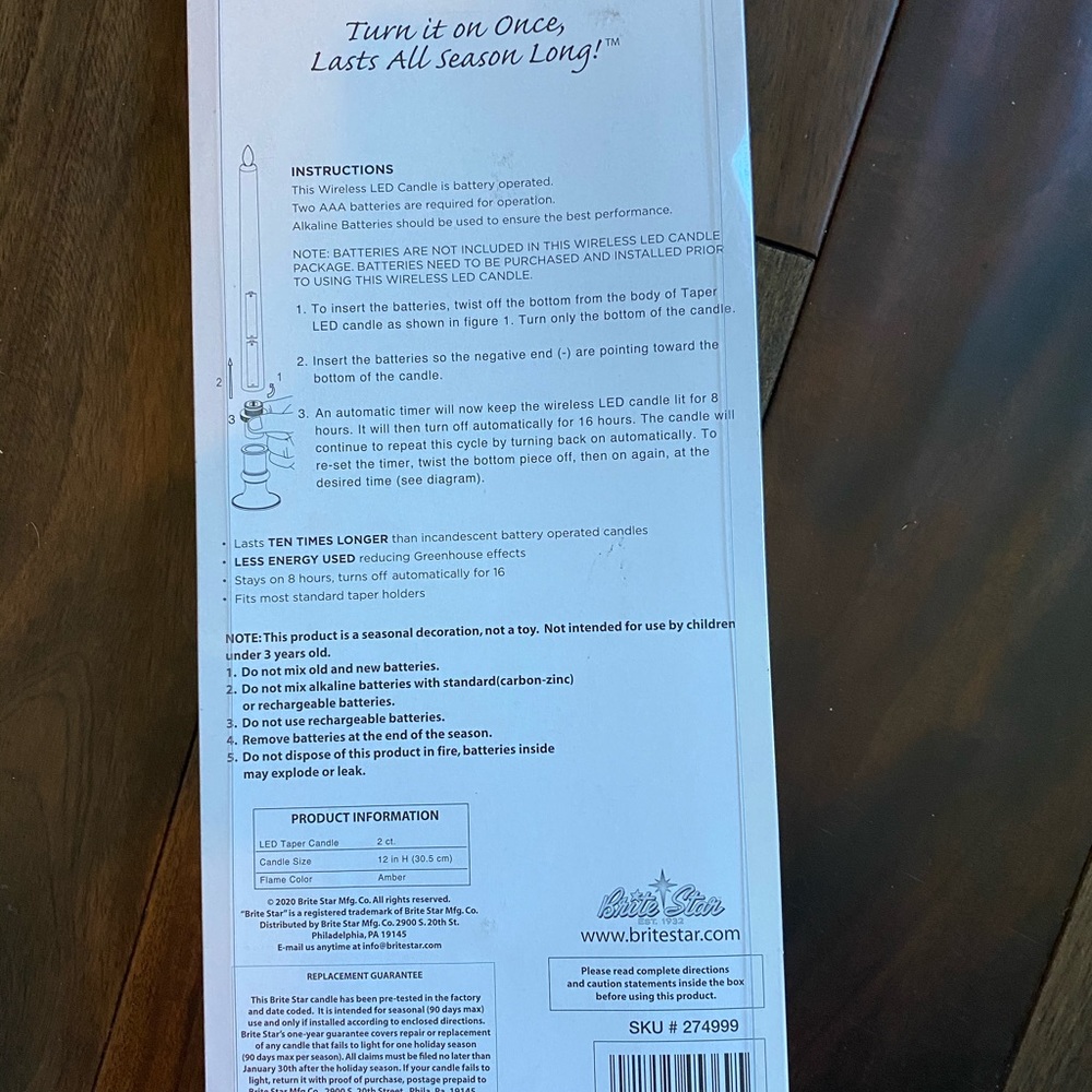 Wireless LED Candle 12 Inch - Picture 3 of 5